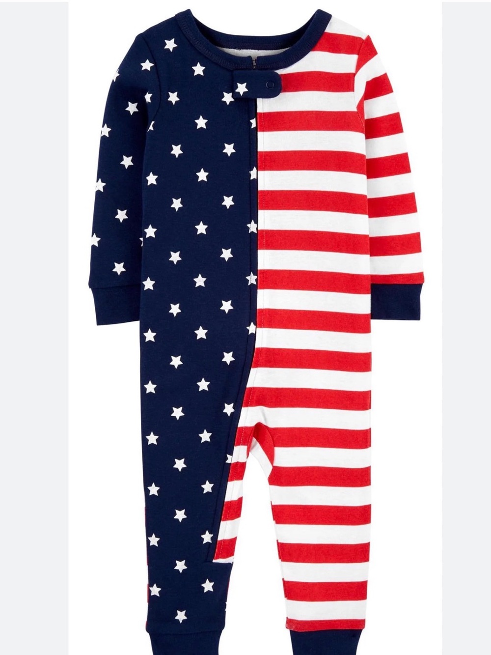CARTERS Boys Navy Red White Americana Star-Stripe Unisex Pajamas Size 4t NEW